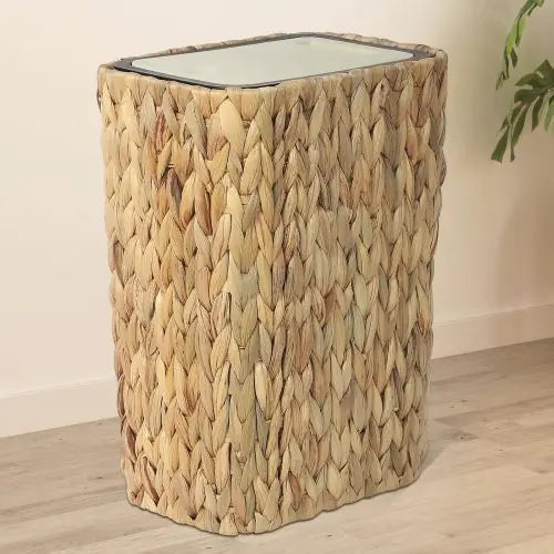 Dual-Use Rattan Bin with Press Lid - Welfel