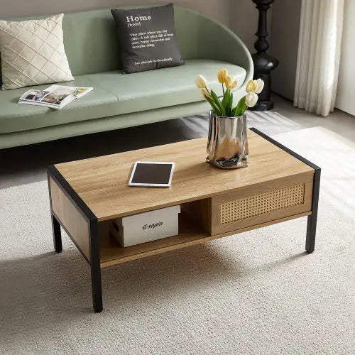 40.16 Inch Rattan Coffee Table