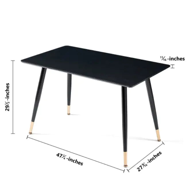 Sleek Black MDF Dining Table