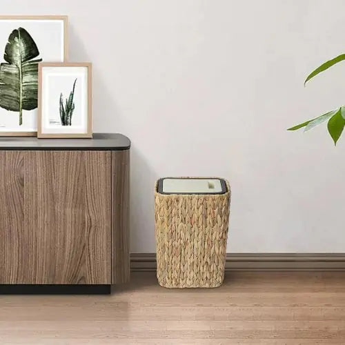 Dual-Use Rattan Bin with Press Lid - Welfel