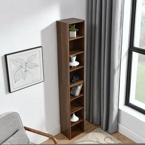 Slim 8-Tier Storage Tower - Walnut