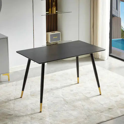 Sleek Black MDF Dining Table