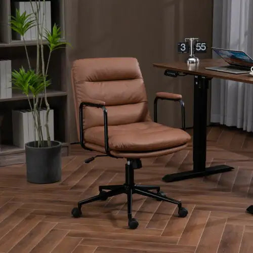 Medium Backrest Home Desk Work Chair With Wheels And Arms