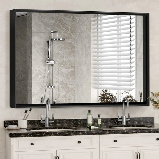 Modern Black Rectangular Vanity Mirror 40x30