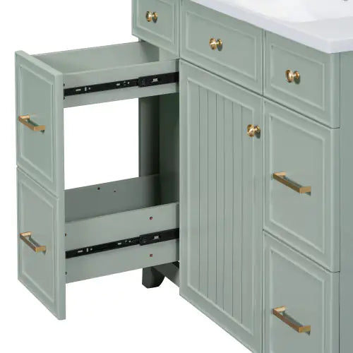 36" Green Shaker Bathroom Vanity Set with Sink