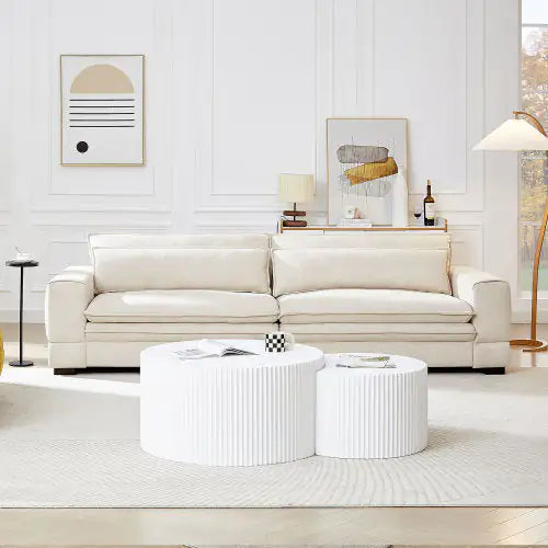 Beige Modern Fabric Sofa for Small Spaces