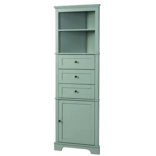 Verdant Corner Cabinet with Three Drawers