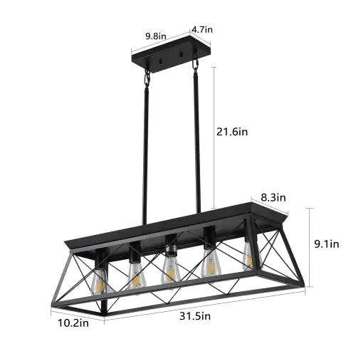 Rectangular Metal Island Light for Modern Spaces