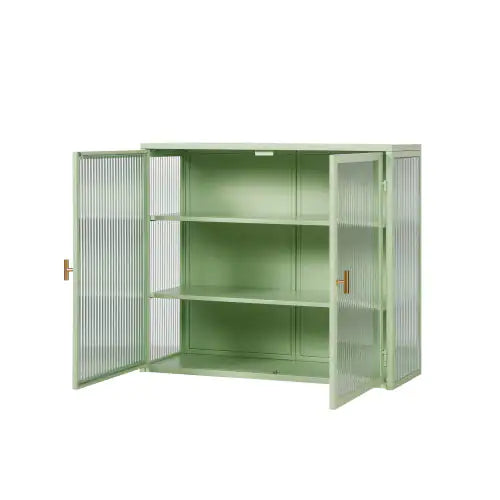 Mint Green Modern Double Door Cabinet