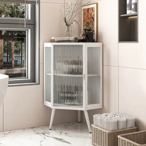 Versatile Tempered Glass Corner Cabinet