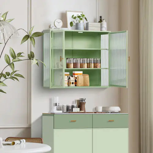 Mint Green Modern Double Door Cabinet