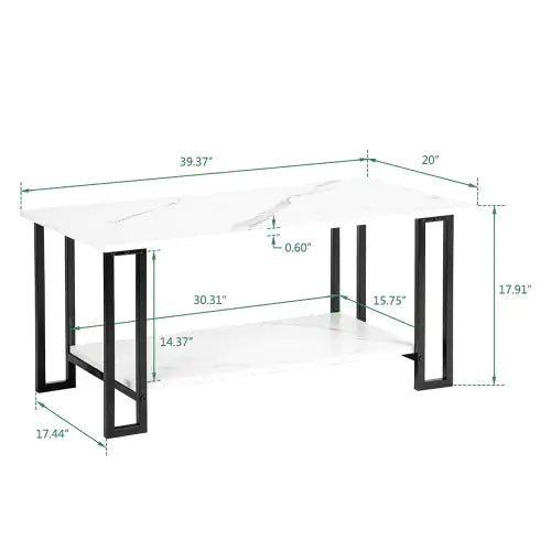 MDF White Marble Coffee Table