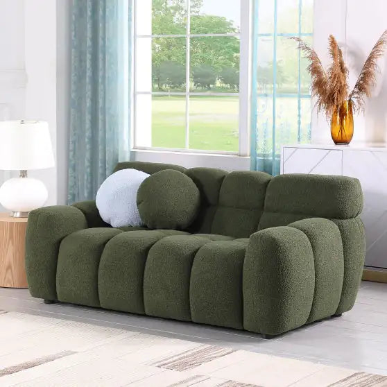 Green Boucle Comfort Sofa