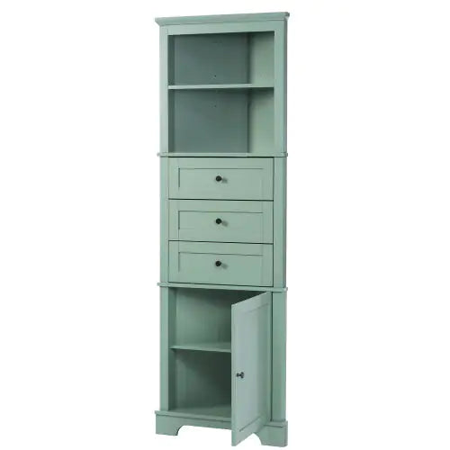 Verdant Corner Cabinet with Three Drawers