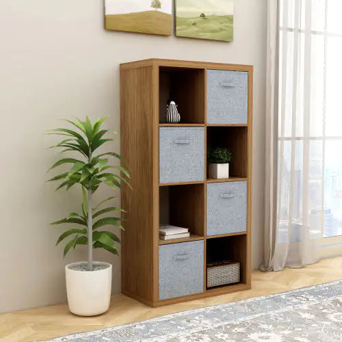 Walnut 8-Cube Display Shelf