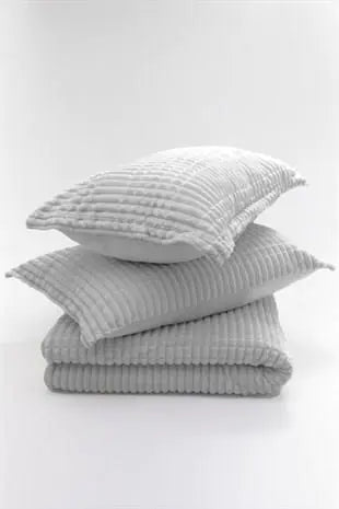 Merinos Modern Line 3 Piece Double Blanket Set Gray