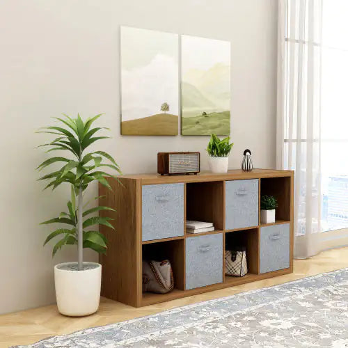 Walnut 8-Cube Display Shelf