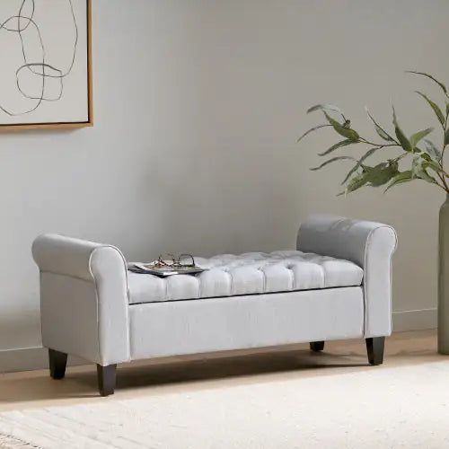 MODERN TUFTED STORAGE BENCH