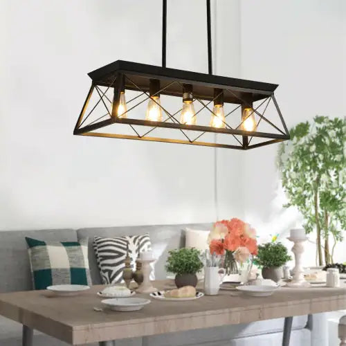 Rectangular Metal Island Light for Modern Spaces