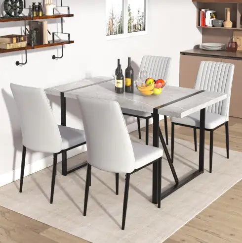 Contemporary Gray Dining Table for Four