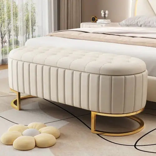 Chic Velvet Storage Ottoman