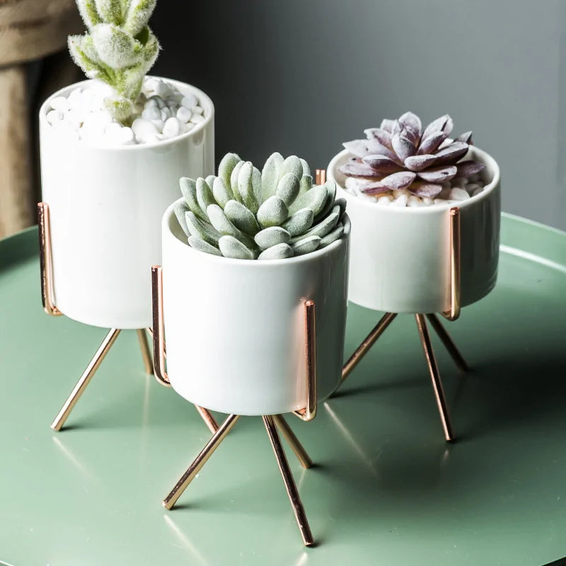 Scandi Chic Ceramic & Iron Art Vases