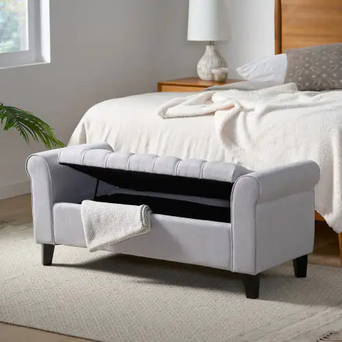 MODERN TUFTED STORAGE BENCH