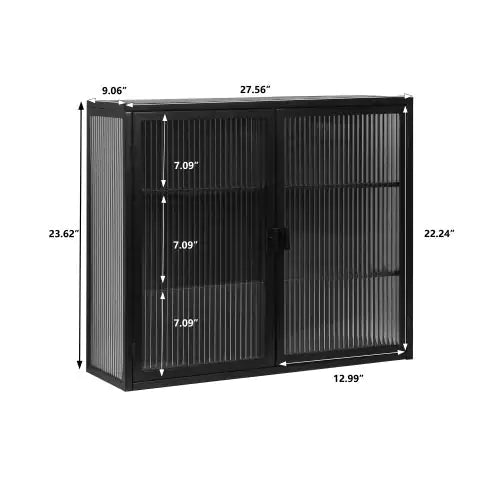 Contemporary Black Two-Door Wall Cabinet