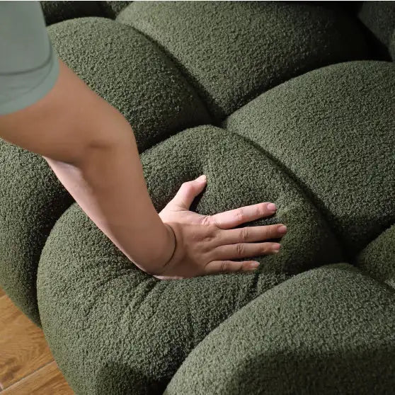 Green Boucle Comfort Sofa