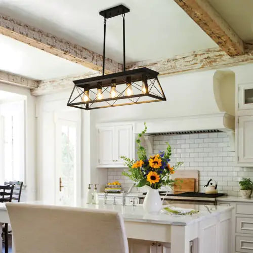 Rectangular Metal Island Light for Modern Spaces