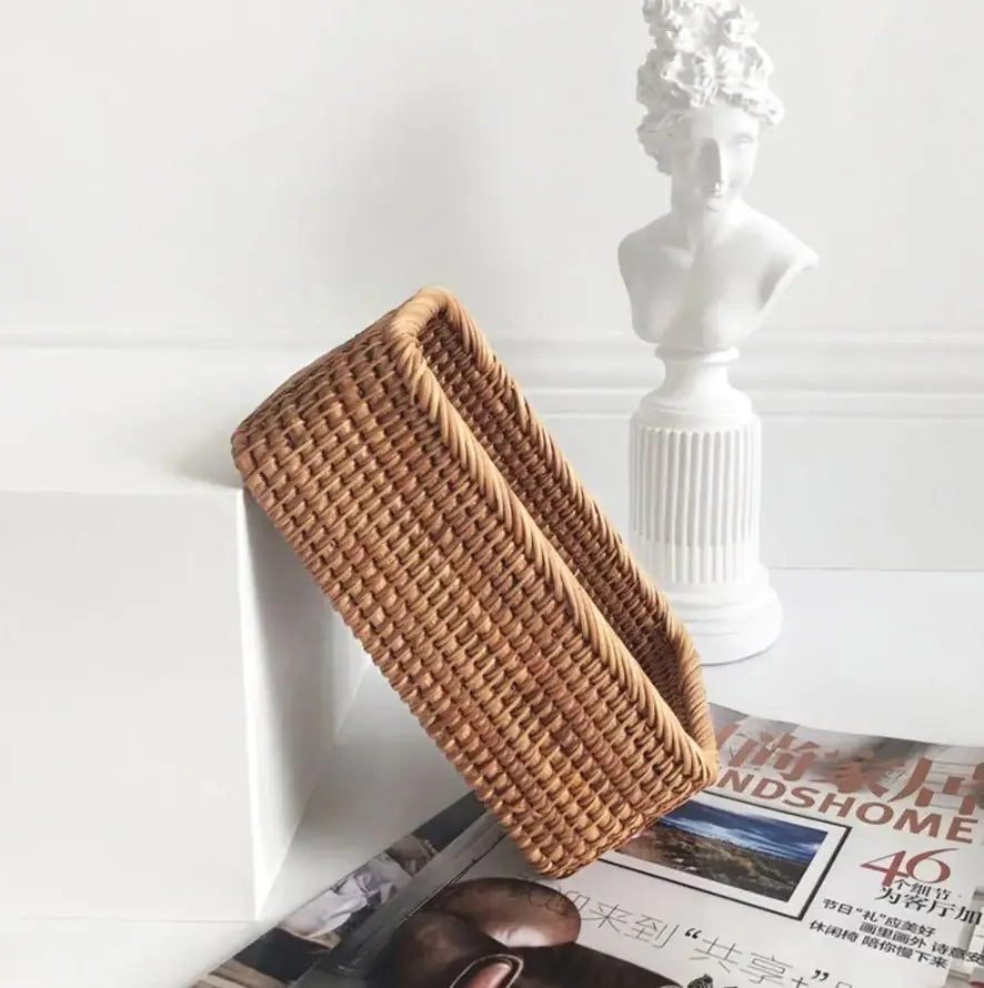 Handmade Rattan Tray Basket