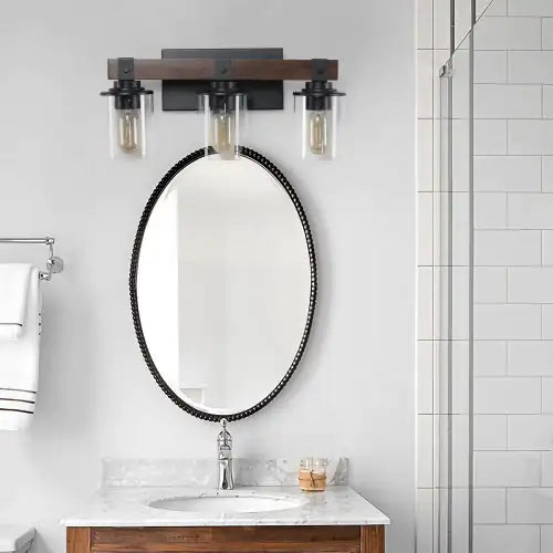 Triple Rustic Bathroom Wall Lighting