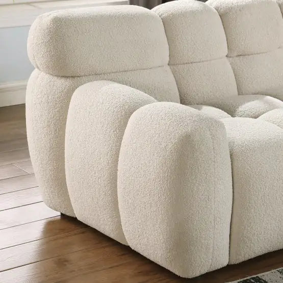 Beige Boucle Comfort Sofa