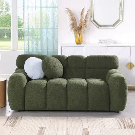 Green Boucle Comfort Sofa