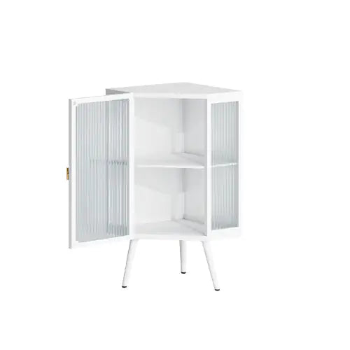 Versatile Tempered Glass Corner Cabinet