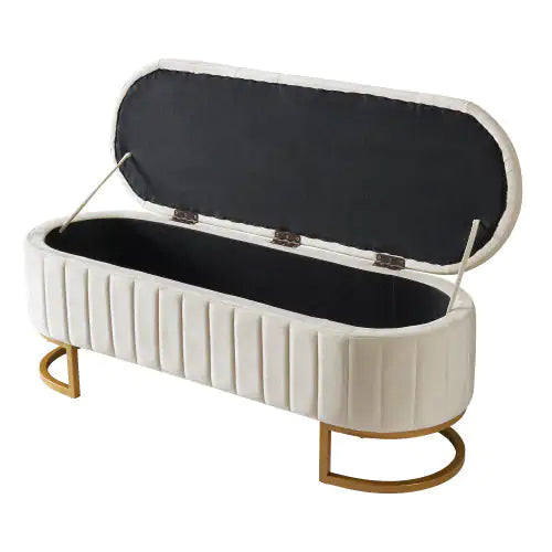 Chic Velvet Storage Ottoman