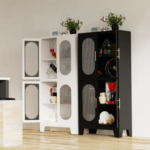 Versatile Metal Storage Cabinet with Lock and Adjustable Shelves