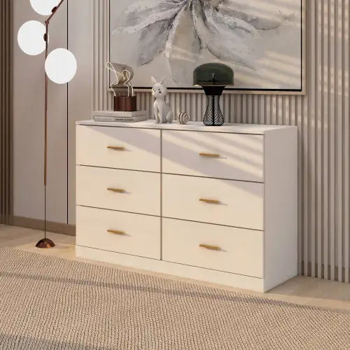 Contemporary White 6-Drawer Chest