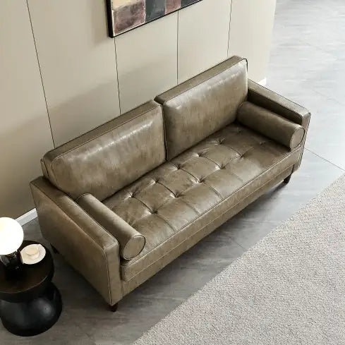 Khaki Mid-Century Modern Sofa