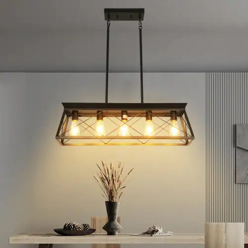 Rectangular Metal Island Light for Modern Spaces