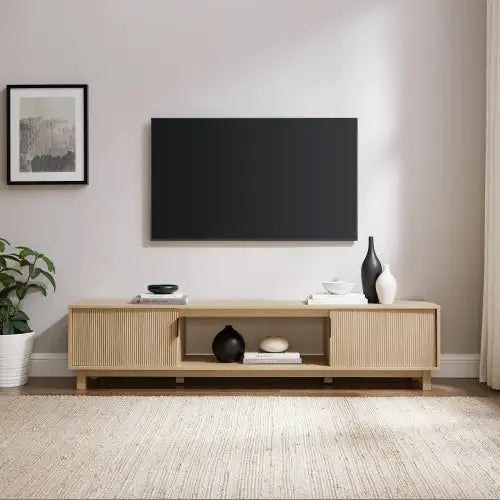 Modern Fluted-Door Minimalist TV Stand For TVs Up To 80 Inches