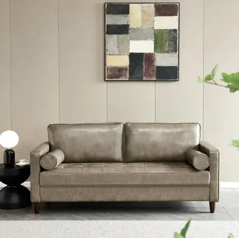 Khaki Mid-Century Modern Sofa