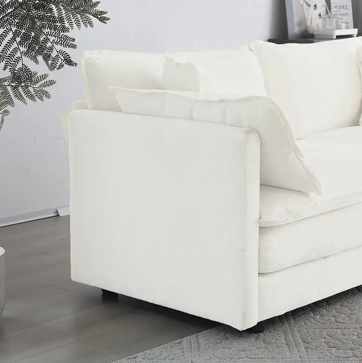 Modern White 2-Seat Living Room Sofa