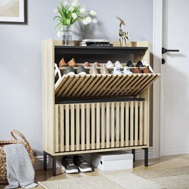 Dual Flip Entryway Shoe Organizer