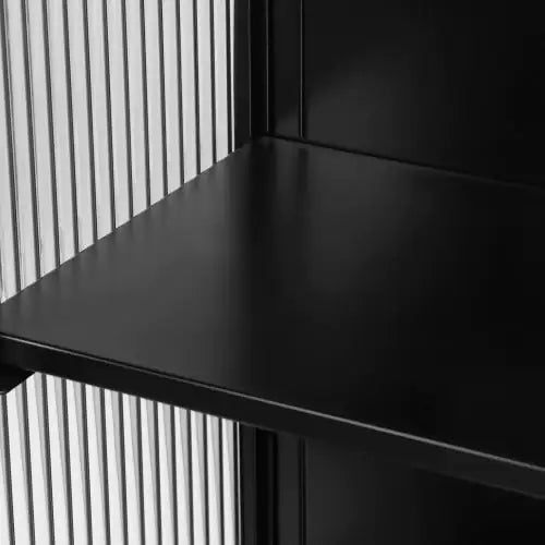 Contemporary Black Two-Door Wall Cabinet