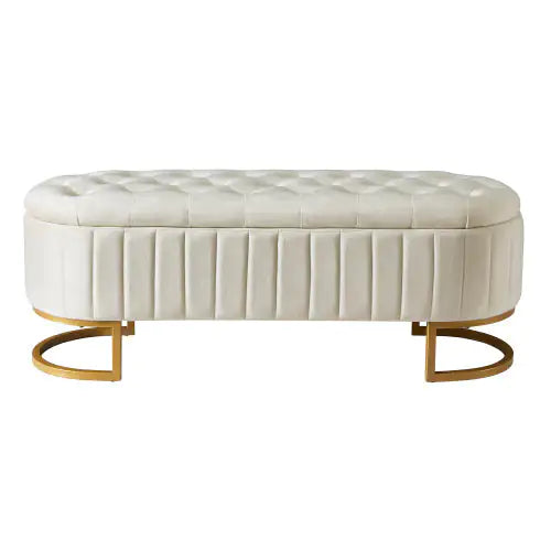 Chic Velvet Storage Ottoman