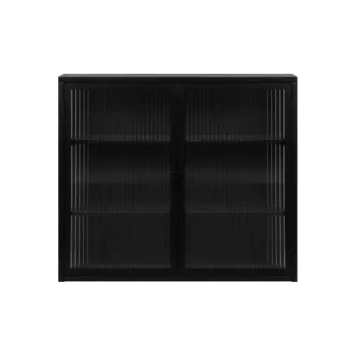 Contemporary Black Two-Door Wall Cabinet