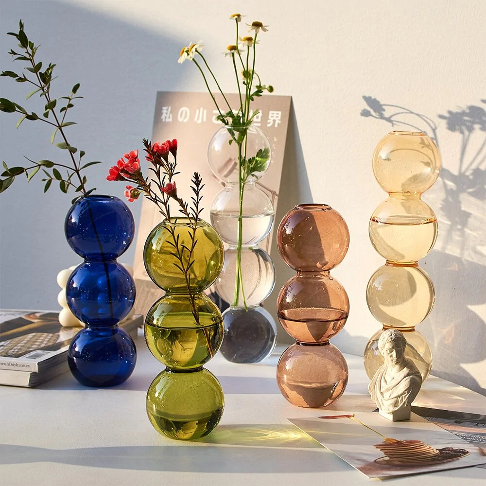 Modern Bubble Glass Vase Decor