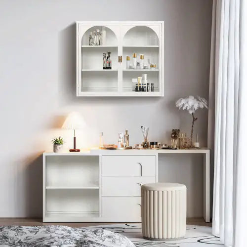 Elegant Two-Door Glass Wall Cabinet