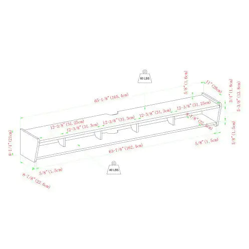 Minimalist Black Wall-Mount TV Stand